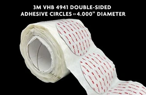 3M VHB 4941 ADHESIVE CIRCLES 4.000” DIAMETER, DOUBLE-SIDED, SOLD BY THE CIRCLE - Picture 1 of 1