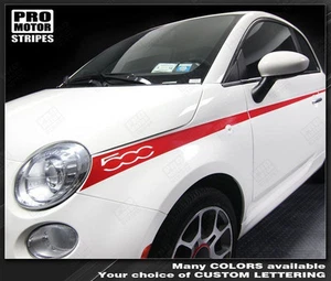 Fiat 500 Upper Body Javelin Side Stripes Decals 2012 2013 2014 2015 Pro Motor - Picture 1 of 3