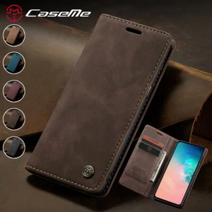 Magnetic Wallet Case Leather Flip Cover for Samsung Galaxy S10e/S9+/S8+/S7 Edge - Picture 1 of 29