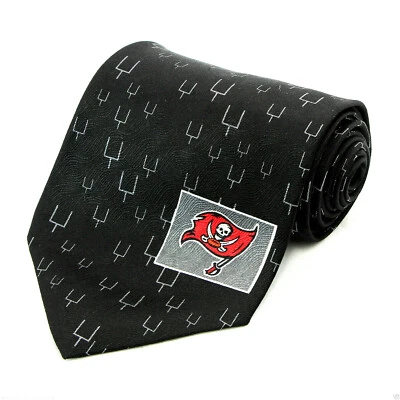 Corbata de seda para hombre Tampa Bay Buccaneers con licencia NFL aficionado al fútbol americano corbata negra  Foto 1 de 3