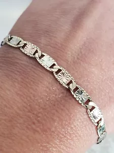 Womans diamond cut 10k rose white yellow gold Bracelet 7.5 inches 3 color - Picture 1 of 9