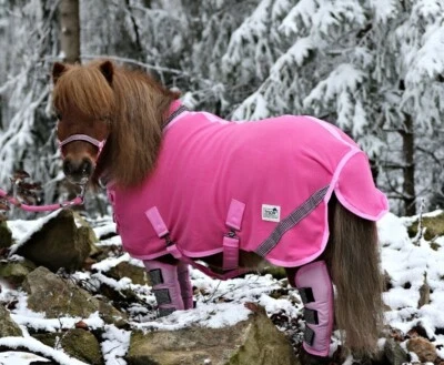 Abschwitzdecke Set Zoe + Gamaschen Halfter Strick Rot Rosa Schwarz 70 80 90 100  - Bild 1 von 4