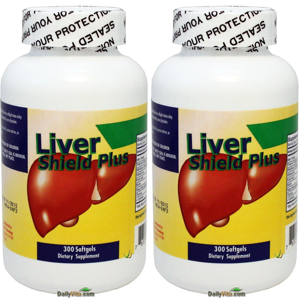 2 x Escudo Hígado Plus Cardo Mariano Silimarina 300 Cápsulas Blandas Apoyo Hígado Saludable Foto 1 de 3