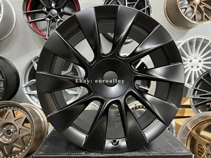 4 x 21 Inch 5x114.3 TURBINE Style Noir Mat Roues : Pour Tesla Modèle - Photo 1 sur 19