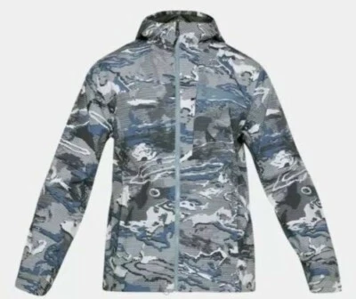 Under Armour Men's Trektic Jacket Bass Blue w Hoodie 1306194 Large LG L Men FISH - Image 1 of 4