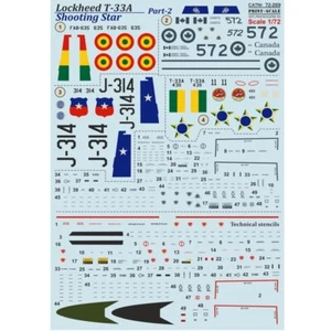 Calcomanía impresa escala 72-269 para avión 1:72 Lockheed T-33A Shooting Star parte 2 - Imagen 1 de 12