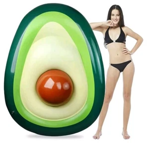 Inflatable Avocado Pool Float with Ball Water Fun Large Blow Up Summer Beach XL - Picture 1 of 4