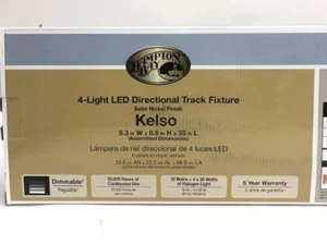 Hampton Bay Kelso 3 ft. 4-Light Satin Nickel LED Fixed Rail - Picture 1 of 4