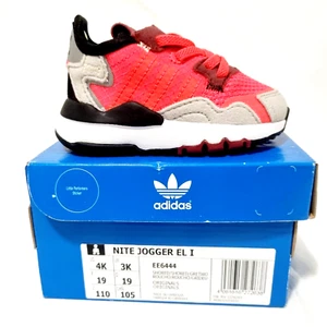 Adidas Sneakers Nite Jogger EL 1 Baby Toddler Size 4K US Red Black Shoes EE6444 - Picture 1 of 24