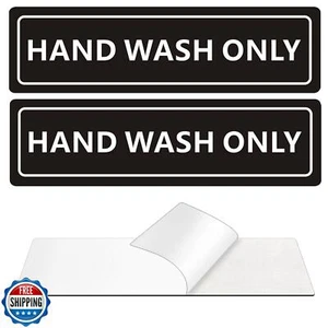 (2er Pack) Handwäsche nur Schild, selbstklebend wasserdicht Aluminium Blechschilder f - Bild 1 von 5