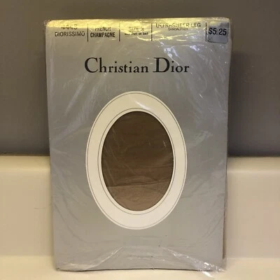 Christian Dior Diorissimo Pantyhose UltraSheer Leg French Champagne Sz 3 Silky - Image 1 of 4