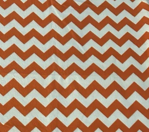 Cotton Flannel Fabric 68 in x 40 in Orange White Chevron by Riley Blakey Designs - Picture 1 of 6