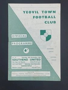 1963/64 YEOVIL TOWN V SOUTHEND UNITED 16-11-1963 FA CUP 1ST ROUND - Picture 1 of 1