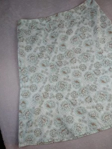 Eddie Bauer Midi A-Line Skirt Size 14 Floral Green Paneled Knee Classy - Picture 1 of 12