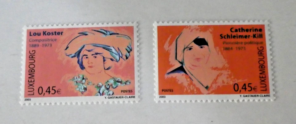 Luxembourg 2003 Catherine Schleimer Kill et Lou Koster Mi n° 1599-600 ** Neufs** - Photo 1/1