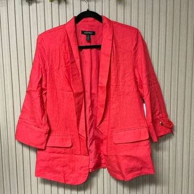 Blazer para mujer Ellen Tracy mezcla de lino talla M - geranio Foto 1 de 4