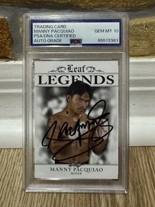 2022 LEAF MANNY PACMAN PACQUIAO SIGNED AUTO CARD #LA-06 PSA 10 PROOF Mayweather - Picture 1 of 3
