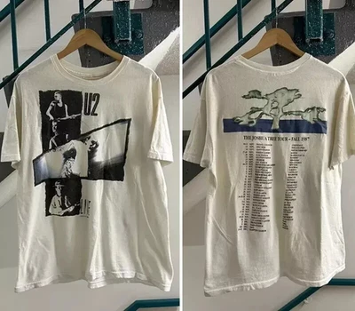 1987 U2 The Joshua Tree Tour White Color Shirt 80s 90s 2 sides - Image 1 of 4