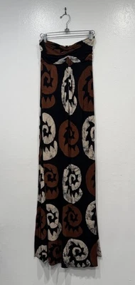 INDAH 部落印花长裙女式 XS 码无肩带开衩度假波西米亚性感 — 第 1/4 张图片