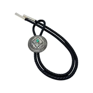 Freddie Maloney, Bolo Tie, Sonoran Turquoise, Navajo, 42" - Picture 1 of 4