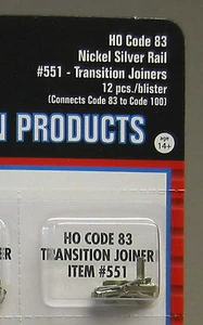 ATLAS HO CODE 83 TO 100 TRANSITION JOINERS nickel silver train track ATL551 NEW - Picture 1 of 2