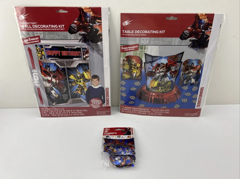 Hasbro Transformers Birthda￼y Party Table& Wall Decorating Kits - Image 1 of 4
