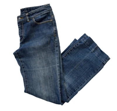 Pantalones de mezclilla Michael Kors MK azul medio lavado para mujer 4P tiro bajo 5 bolsillos Foto 1 de 4