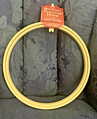 Westex Flexi-Hoop Decorative Frame ~ Cross Stitch/ Needlework  7” Round ~ Beige - Image 1 of 3