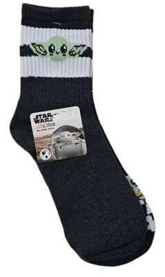 Calcetines para mujer Mid-Crew Star Wars Mandalorian Baby Yoda 2 pares nuevos con etiquetas talla 4-10 Foto 1 de 3