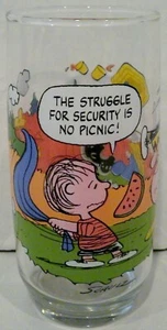 Vintage McDonalds Camp Snoopy Collection Glass Cup Struggle For Security - Picture 1 of 10