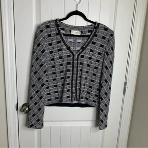 St John Santana knit zip up cardigan jacket size 12 old money quiet luxury - Picture 1 of 4
