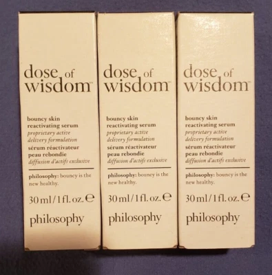 Paquete de 3 sueros reactivadores de piel hinchable Philosophy Dose of Wisdom de 1 oz Foto 1 de 3