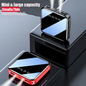 900000mAh Mini LED Dual USB Portable Power Bank External Battery Backup Charger - Picture 1 of 14