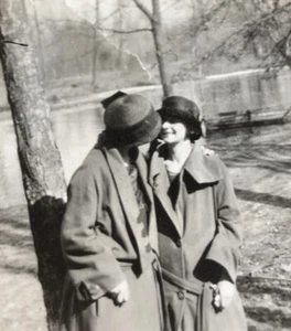 Antique Photo Affectionate Couple Women Lesbian Intentions About To Kiss - Picture 1 of 5