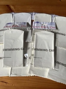 10 x Latex Quality Swim Cap Swimming White Rubber BULK LOT Pack 10Pk 10pcs 10x - Picture 1 of 4
