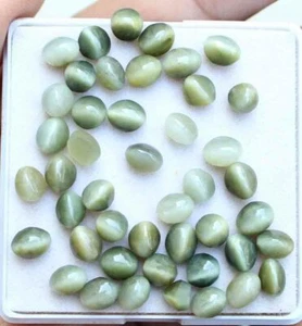 35,6 ct 5*6,5 mm Natürlicher Chrysoberyll Katzenauge Oval Cabochon Schliff Lose Edelsteine 44 Stck. - Bild 1 von 3