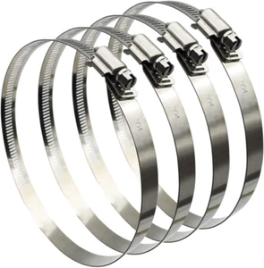 5" Adjustable 304 Stainless Steel Duct Clamps Hose Clamp Pipe Clamp Air Ducting - Picture 1 of 12
