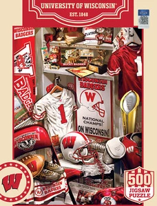 MasterPieces - Wisconsin Badgers - NCAA Locker Room 500 Piece Jigsaw Puzzle - Picture 1 of 5
