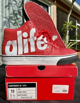 Alife NYC Everybody Hi размер 13 коньки премиум красная кожа дополнительные шнурки Rivalton - Изображение 1 из 4