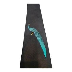 Corbata ajustada de seda HECHA A MANO PEREJIL negra pavo real - Imagen 1 de 7