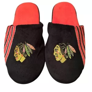 Zapatillas deslizables de felpa NHL Chicago Blackhawks para hombre XL 13-14 logotipo bordado nuevas sin etiquetas - Imagen 1 de 8