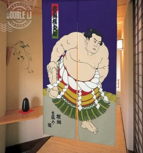 JAPANESE Noren Doorway Curtain Room Decor Drapes Tapestry Yokozuna Sumo Wrestler - Picture 1 of 7