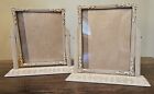 2×  Hinged Large Picture Photoframes Convex Glass Ornate Antique Vintage 8 X 10"