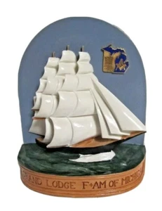 SEBASTIAN MINIATURE SML-571 Grand Lodge of MI Clipper Ship Plaque 5262 - Picture 1 of 3