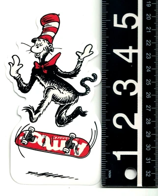 Almost Skateboards Cat In The Hat Sticker 3 in x 5.25 in Skate Decal - Image 1 of 2