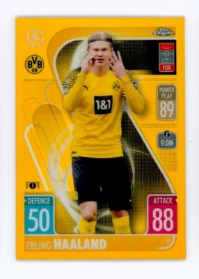 2020-21 Erling Haaland Topps Chrome Match Attax Gold Refractor Dortmund 10/50 - Image 1 of 3