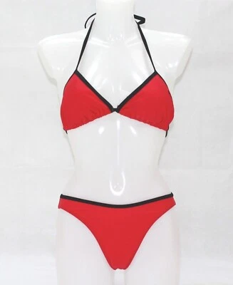 Speedo Bikini set Swimwear Size 10 Dark Pink/Black Lined Beach Holiday - Image 1 of 4