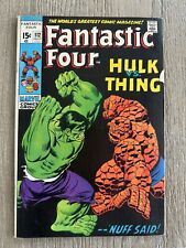 Fantastic Four #112, Marvel 1971, Raw, Lee & Buscema, Key: 2nd Hulk vs Thing