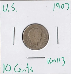 Moneda Estados Unidos 10 Céntimos (Barbero) 1907 KM113 - Imagen 1 de 4