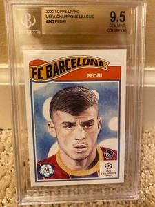 FC Barcelona Pedri 2020 Topps Living Soccer Rookie Card RC #243 BGS 9.5 Gem Mint